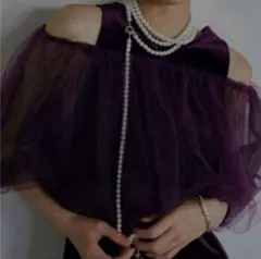 美品【AMERI】UND 2WAY LONG PEARL NECKLACE