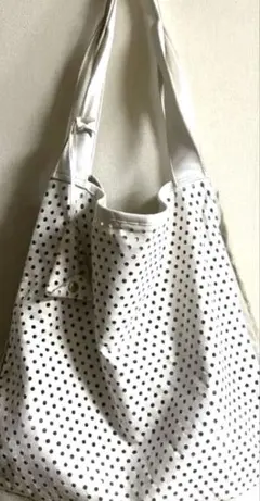 【2WAY】パンチングフェイクレザー × リネン風 トートバッグ