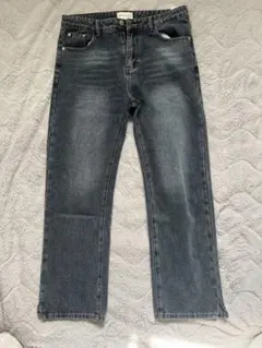 ダークグレー ストレートデニム　デニム