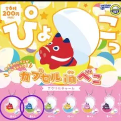 未開封 カプセルinべこ アクリルチャーム 2種 赤べこ 青べこ
