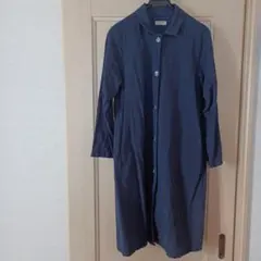 フリーサイズ　Samansa Mos2 ダークブルー ロングシャツコート