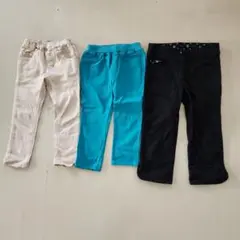 キッズロングパンツ 3色セット 100cm