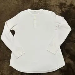 ユニクロ　ワッフル ヘンリーネックシャツ　L
