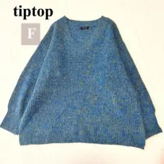 tiptop MIXニットBIGプルオーバー オトナ見え Vネック