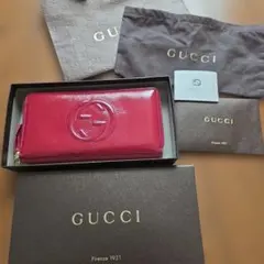 専用 最終値下げGUCCI グッチ ラウンドジップ 長財布 レザー レッド 美