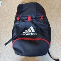 adidas バックパック 黒/赤 メッシュポケット付き