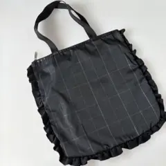 レスポートサック トートバッグ シルバーラメ　チェック フリルのサムネイル