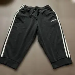 adidas ブラック ストライプ ジャージパンツ