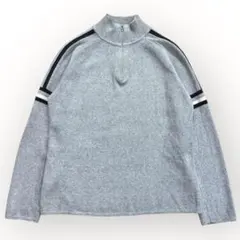 GAP ギャップ ハーフ ジップ ニット セーター スウェット グレー M