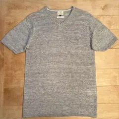 【極美品】ビューティー＆ユース リネン100% Vネック サマーニット グレーM