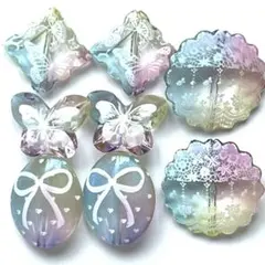 ビーズセット 323 手染めビーズ アクリルビーズ アクセサリーパーツ