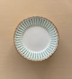 青緑ドット模様の皿 8枚セット