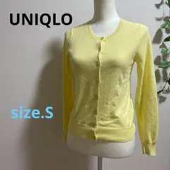 ユニクロ イエロー コットン カーディガン レディース S