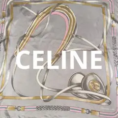 イタリア製 美品 CELINE セリーヌ 大判 スカーフ シルク チェーン