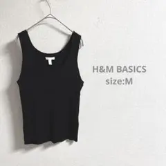 H&M BASICSタンクトップ　ニット 【M】ブラック　春夏　レーヨンのサムネイル