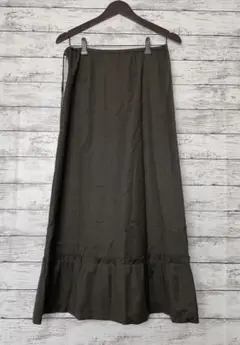 KUMIKYOKU ロングスカート　緑　紐付き