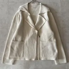 PINKY&DIANNE フェザーモールライダースブルゾン アイボリー38