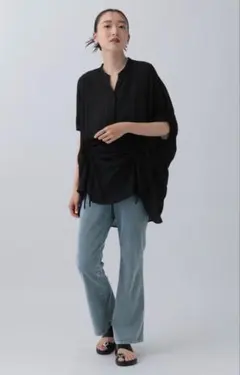 よく伸びクールデニムパンツ LEPSIM ライトブルー Lサイズのサムネイル