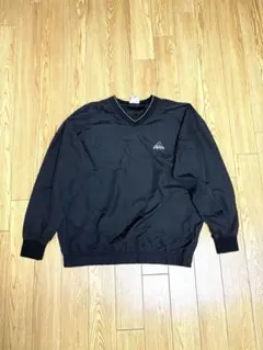 90s adidas 万国タグ ナイロンプルオーバー 黒