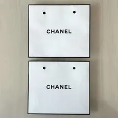 CHANEL シャネル ホワイトショップ袋 2個セット 紙袋 コスメ ショッパー