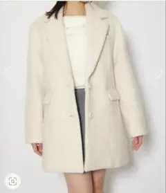 rienda シングルシャギーテーラードジャケットコート