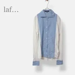 【laf… ラエフ】長袖シャツ 2S バイカラー レイヤード風 日本製