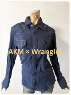☘️T22301☘️AKM × Wrangler ウエスタンデニムシャツ Mのサムネイル