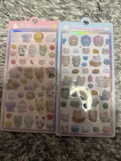 動物フロッキーシール2枚セット