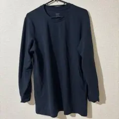 ネイビー コットン 長袖Tシャツ L