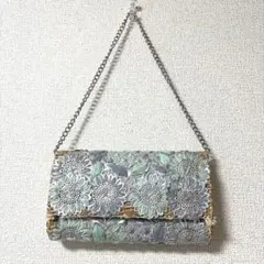 花柄刺繍　パーティーバッグ　スクラッチバック　春夏　美品