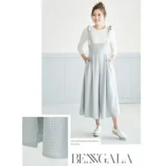 肩リボンワイドサロペット