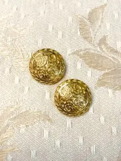 【オートクチュールボタン】イタリア製　金メタルボタン　小2個セット