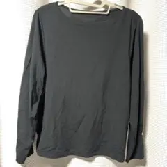 カットソー　長袖　黒　XL