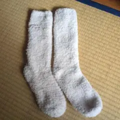 ジェラートピケ　フリース ホワイト ロングソックス