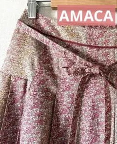 【美品】 AMACA アマカ リバティプリント ひざ丈フレアスカートのサムネイル