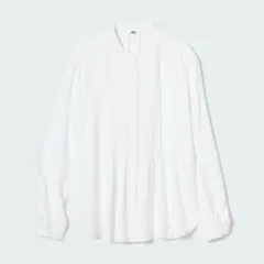 ユニクロ　プリーツ長袖シャツ