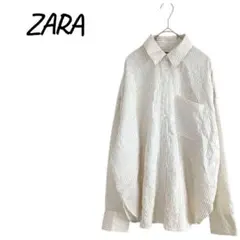 ZARA ザラ ストライプ オーバーサイズシャツ 透け感 レディース ゆったり