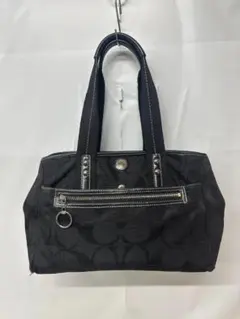 良品 COACH トートバッグ シグネチャー ブラック レザー F13742 - メルカリ