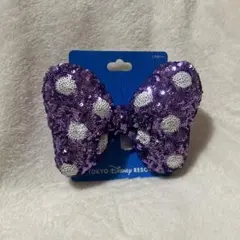 ミニーの日 リボンヘアゴム 紫