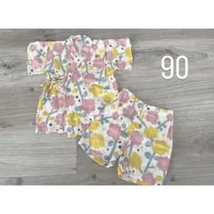 ベビー 甚平 花柄 90cm
