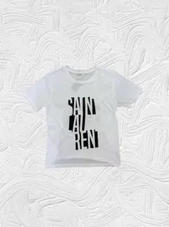 Saint Laurent サンローラン ビッグロゴプリント Tシャツ 白 S