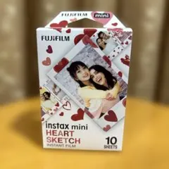 チェキフィルム instax mini 10枚入り 絵柄 (ハートスケッチ)