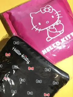 エコバッグ（レジカゴsize対応・ピンク）＆ブラックカラー・エコバッグ・ネコ・猫