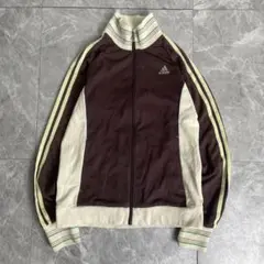 よ*う様 adidas ジップアップジャケット ダークブラウン/アイボリー