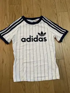 adidas 半袖Tシャツ ストライプ柄 トレフォイルロゴ - メルカリ