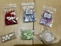 隠れ工房 greenocean オリジナルブレンド レジン封入パーツ 6点