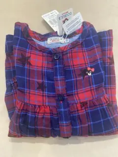 【新品】DOUBLE.B チェック柄長袖シャツ 110cm
