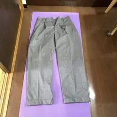 MUHETグレー スラックス 折り返しデザイン【LL】