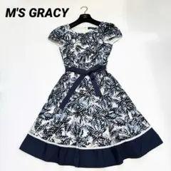 【美品✨】エムズグレイシー　ワンピース　花柄　カットワーク　ボタニカル　38