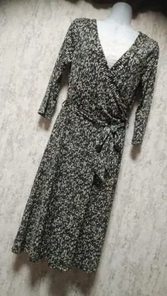 美品⭐Janette ジャネット カシュクールワンピース インポート 総柄